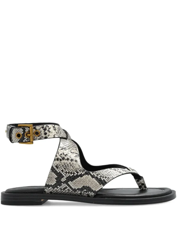 Michael Michael Kors Irene embossed snake-motif flat sandals