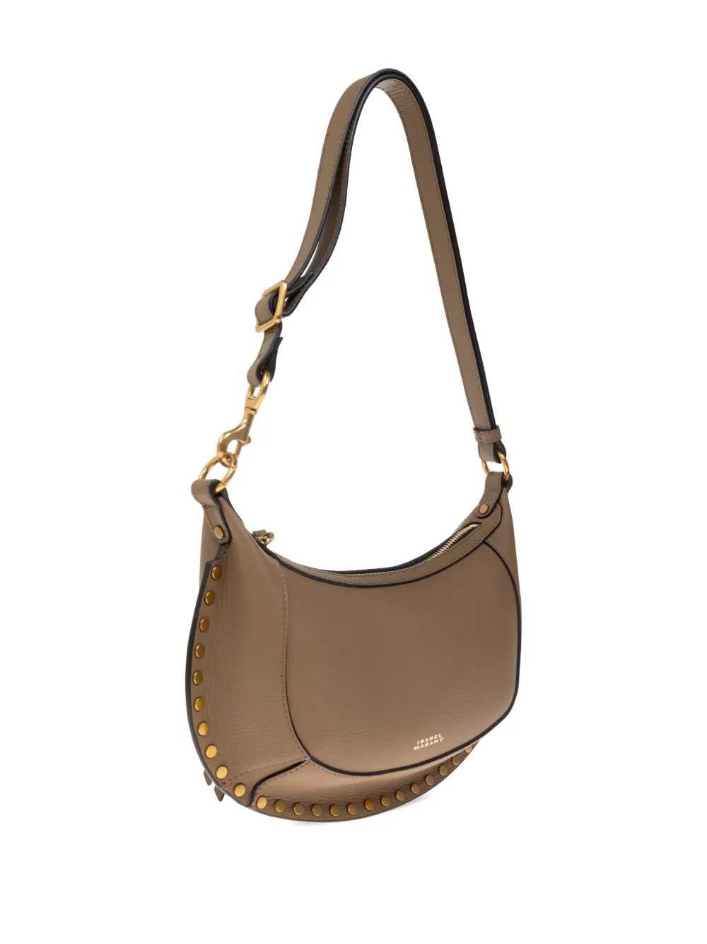 ISABEL MARANT Oskan half-moon studded shoulder bag Groen