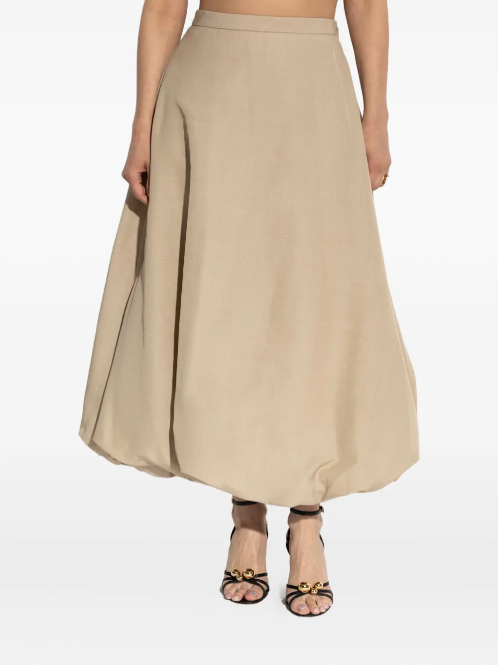 By Malene Birger Aubrey balloon-hem maxi skirt Beige