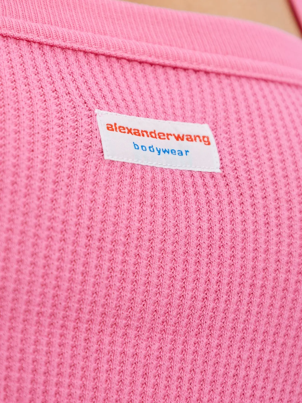 Alexander Wang ribbed square-neck dress Roze