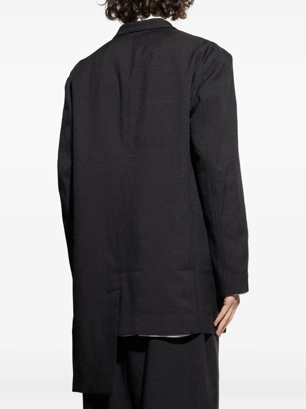 Y-3 Asymmetrische blazer met enkele knoop Zwart
