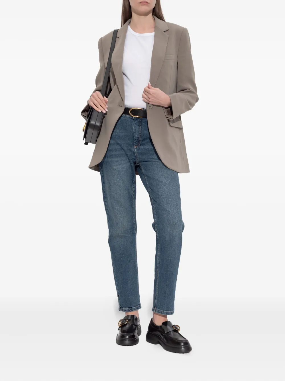 Michael Kors Blazer met enkele knoop Beige