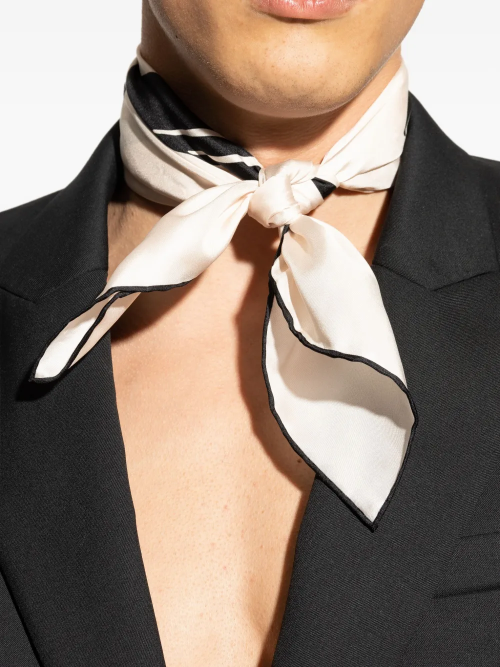 Lanvin graphic-print silk scarf Beige