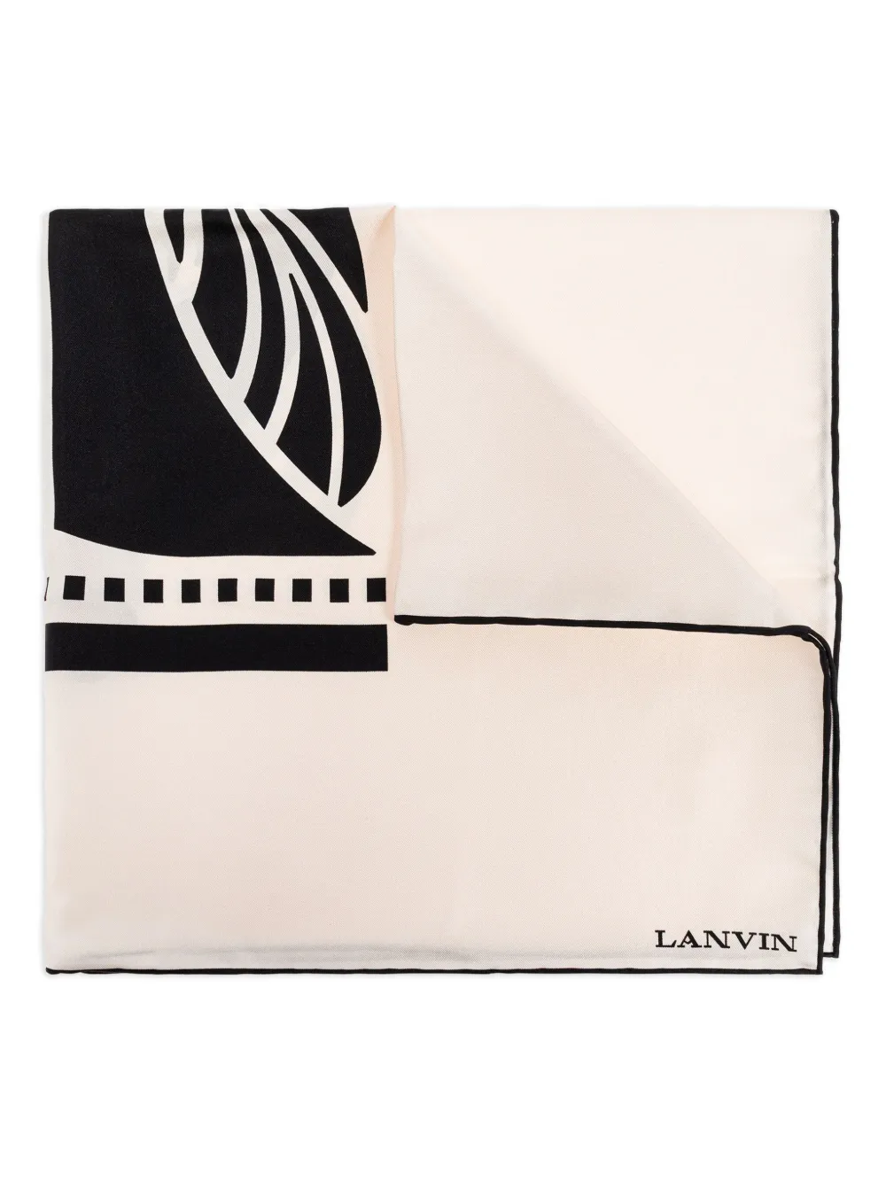 Lanvin graphic-print silk scarf Beige