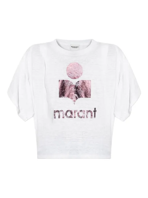MARANT ÉTOILE T-Shirt aus Leinen mit Metallic-Logo