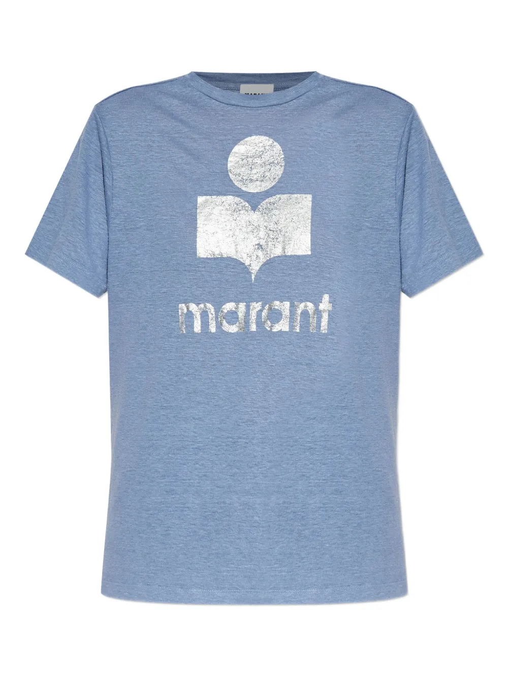 MARANT ÉTOILE metallic-logo linen t-shirt - ブルー MARANT ÉTOILE metallic-logo linen t-shirt - ブルー