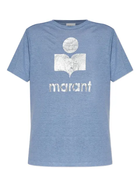 MARANT ÉTOILE metallic-logo linen t-shirt