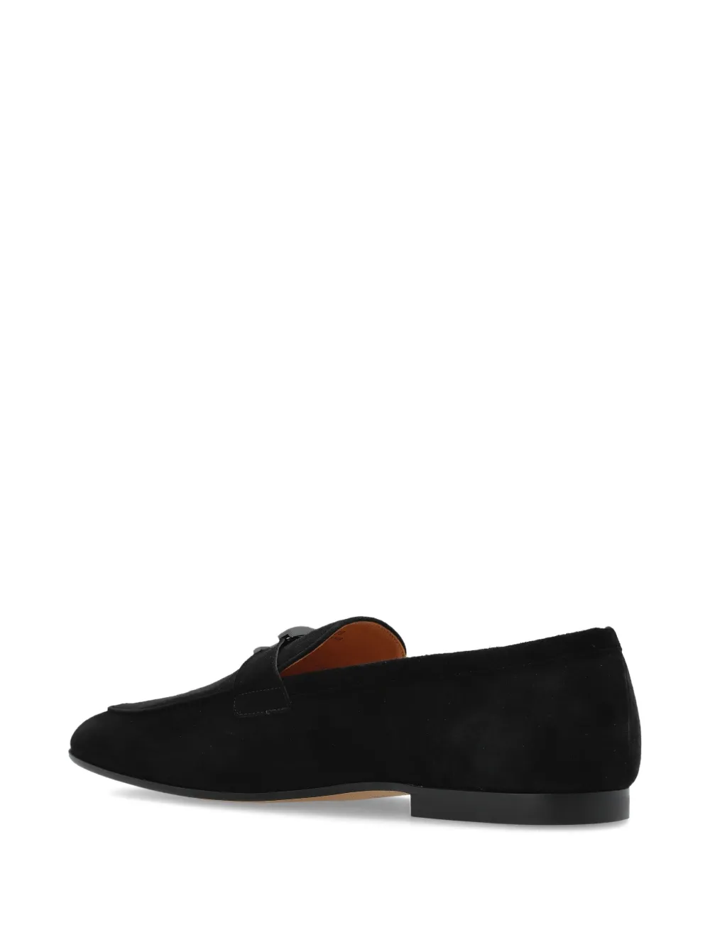 Tod's logo-plaque suede loafers Black