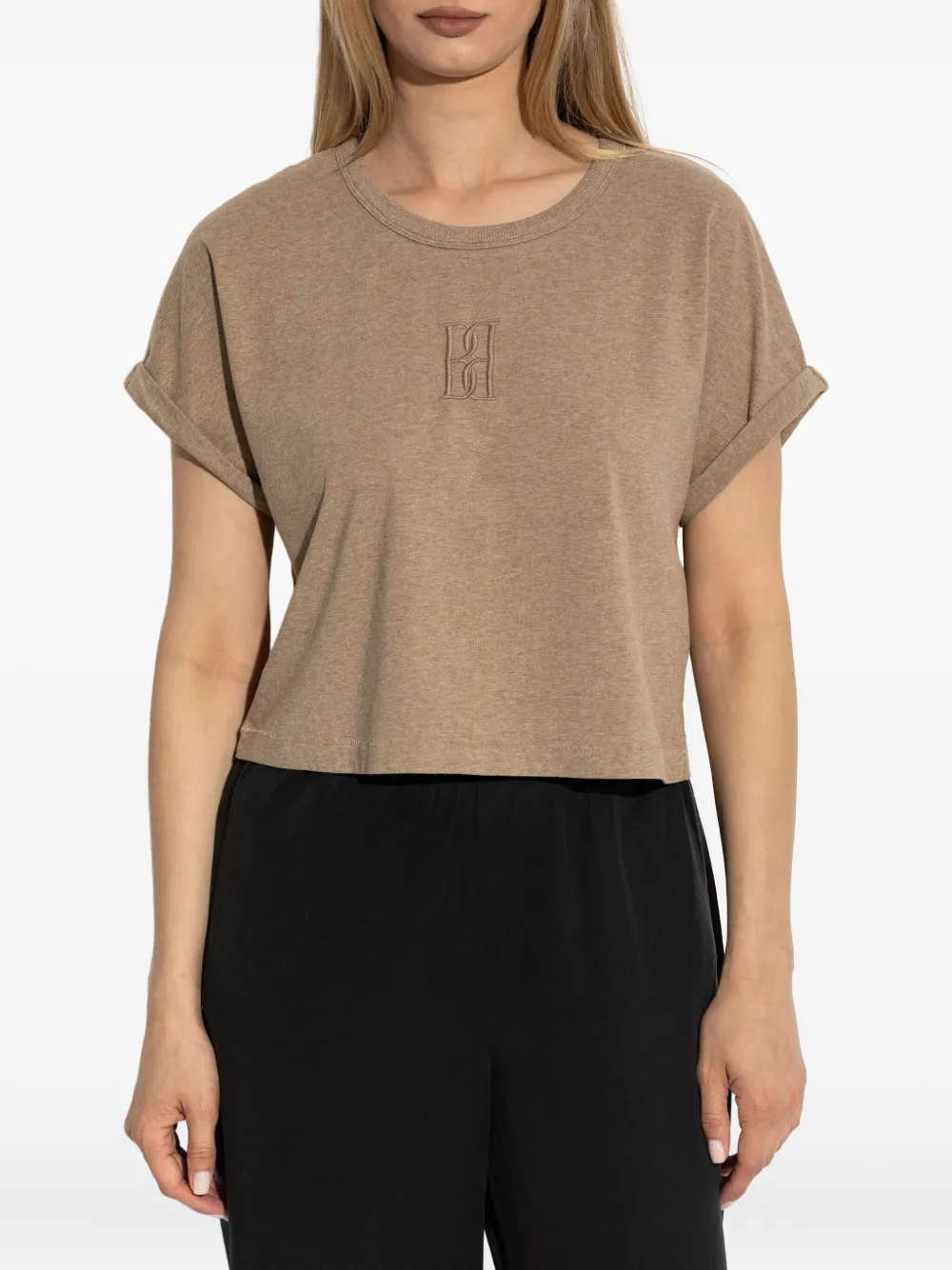 By Malene Birger Hrdalia embroidered-logo T-shirt Beige