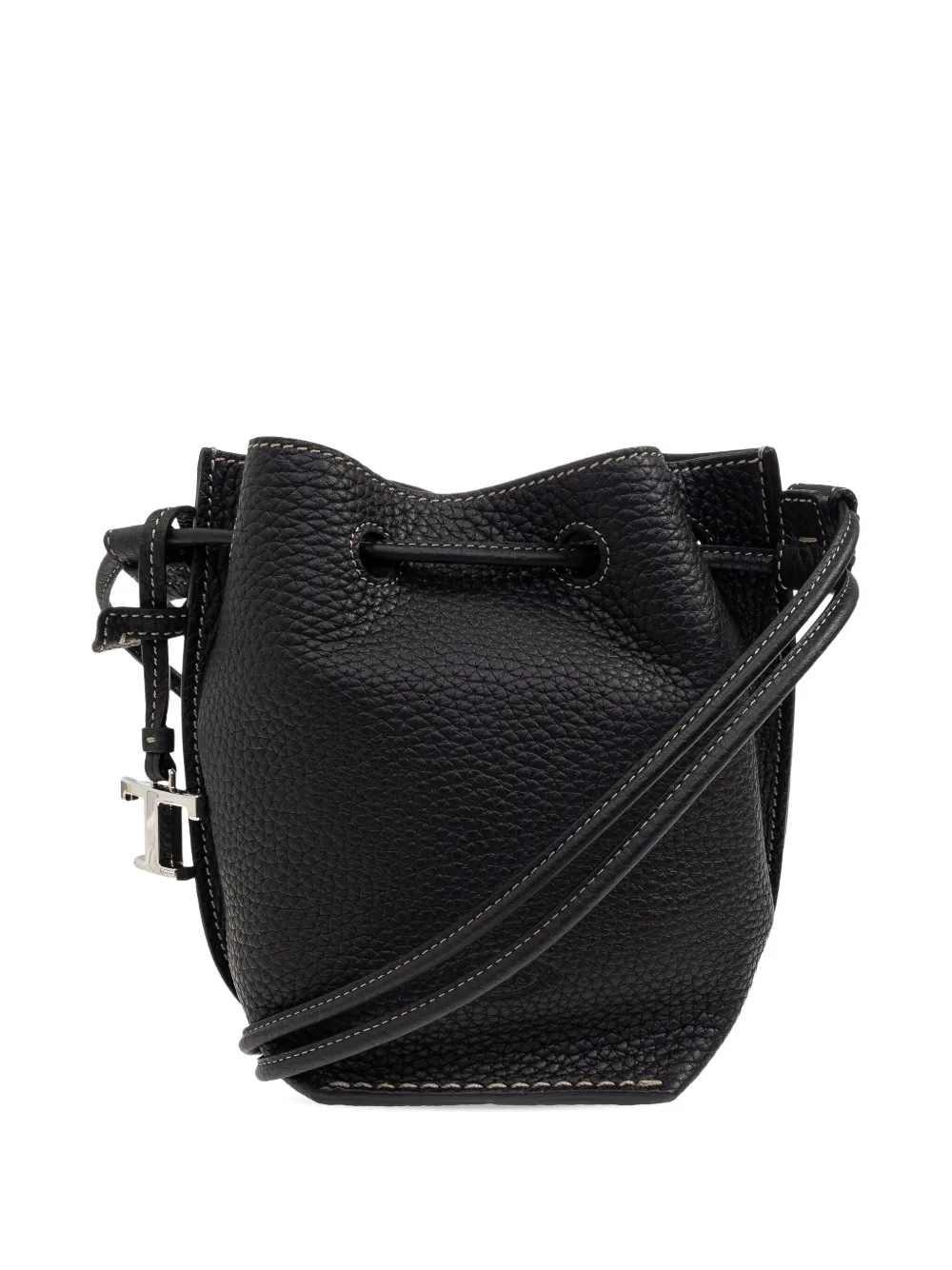 Tod's drawstring leather bucket bag Zwart