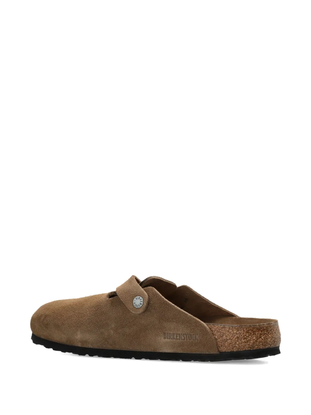 Birkenstock Boston buckle suede mules Brown