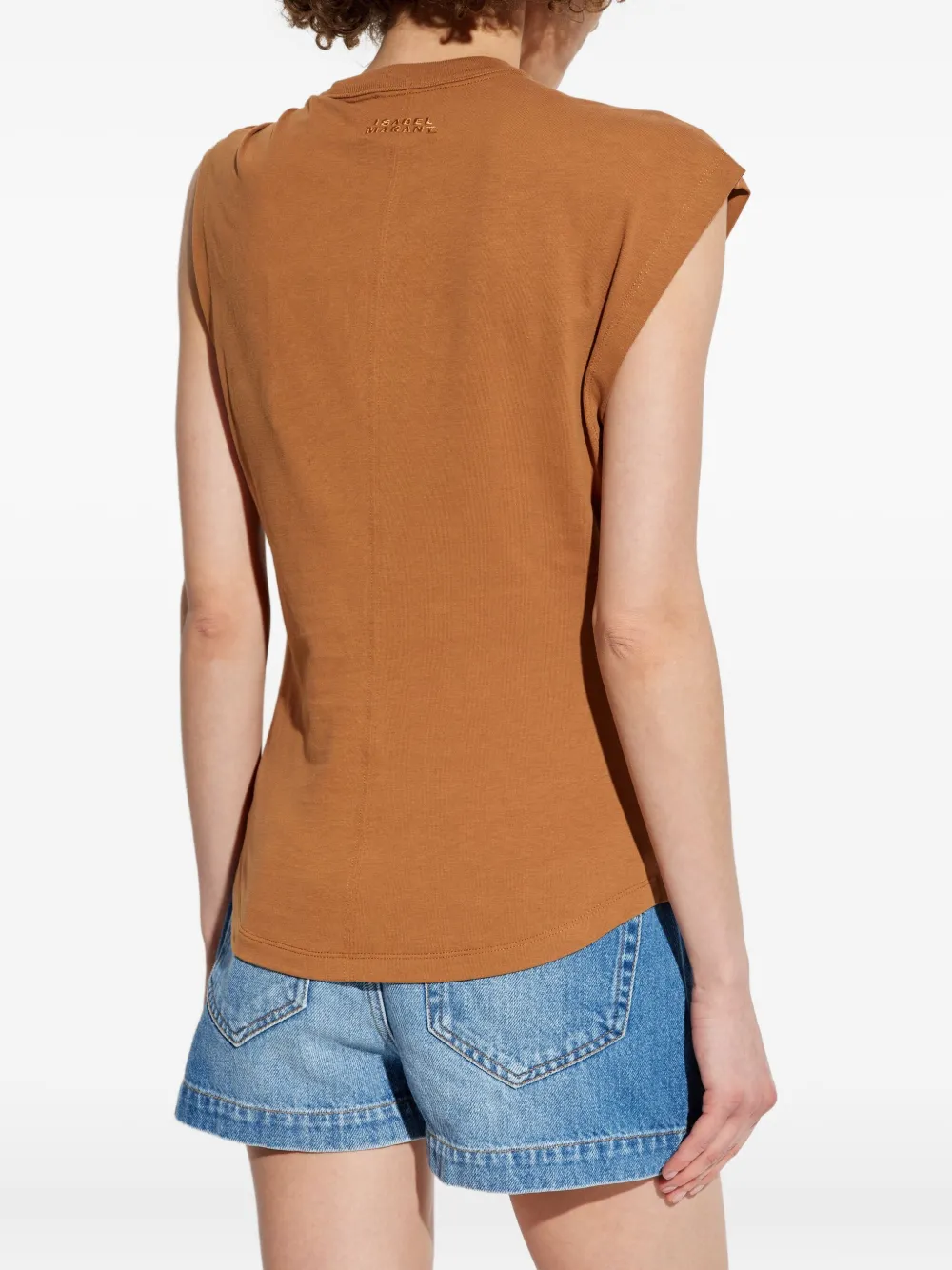 ISABEL MARANT Katoenen top met gedraaide hals Bruin