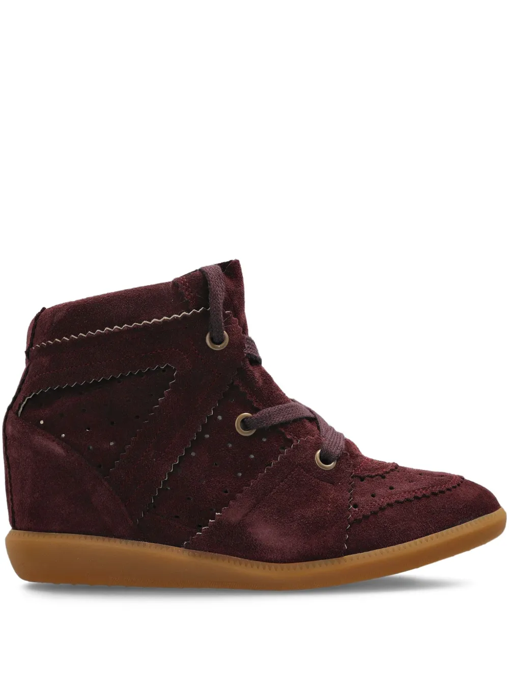 Isabel Marant 50mm Bobby Lace-up Suede Wedge Sneakers
