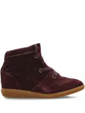 ISABEL MARANT 50mm Bobby lace-up suede wedge sneakers - Red