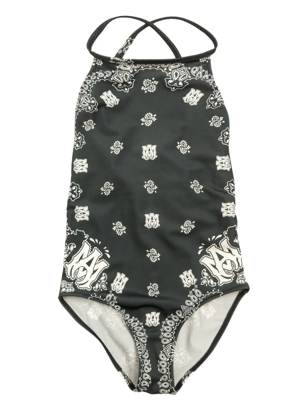 AMIRI KIDS Badpak met paisley-print en halternek Groen