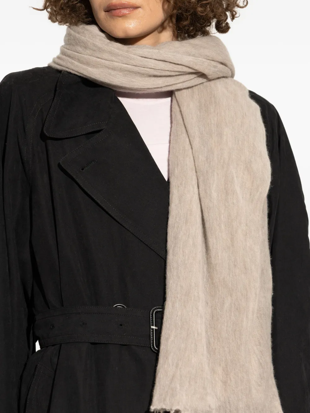 ISABEL MARANT frayed cashmere scarf Beige