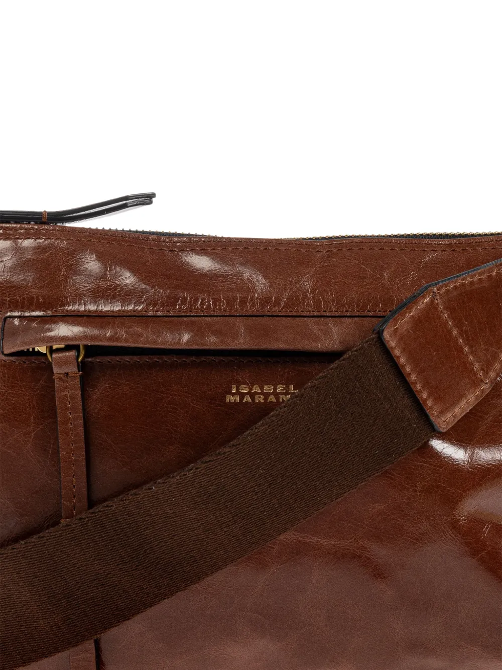 ISABEL MARANT Nessah leather zip-fastening bag Bruin