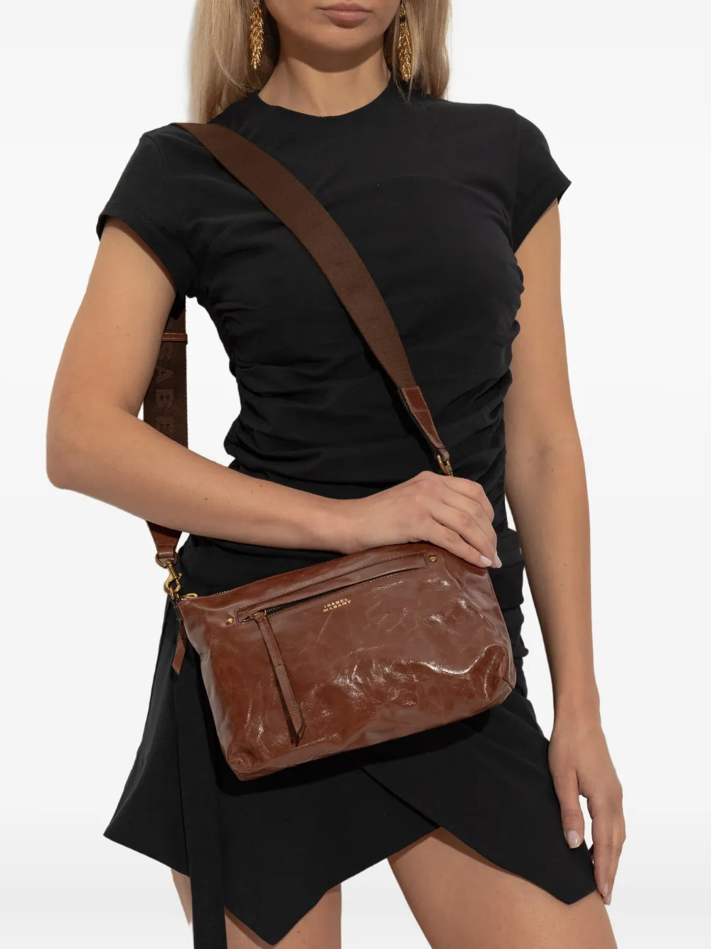 ISABEL MARANT Nessah leather zip-fastening bag Bruin