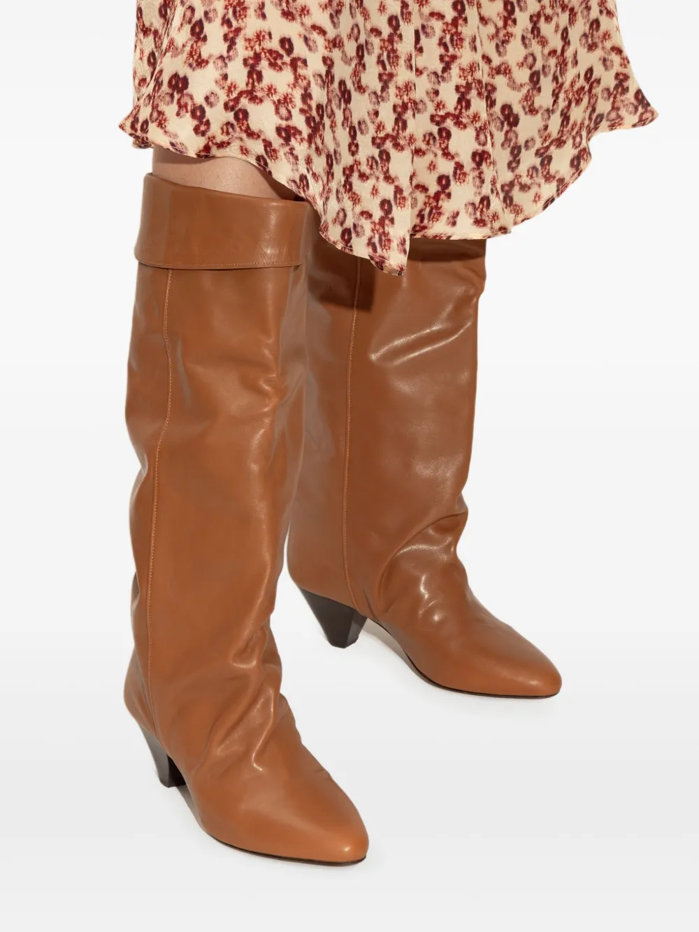 ISABEL MARANT 65mm Elita leather knee-high boots Brown