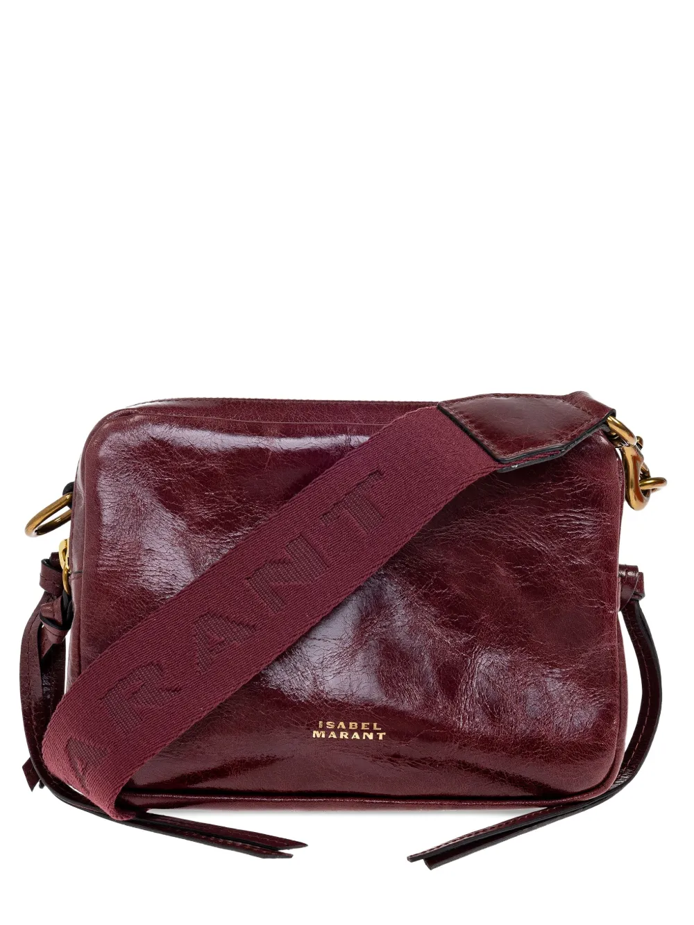 ISABEL MARANT Wardy Camera logo-detailed leather shoulder bag Rood