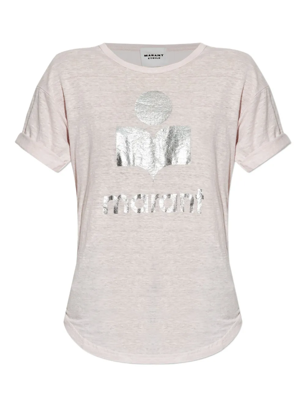 MARANT ÉTOILE logo-print linen top - ピンク MARANT ÉTOILE logo-print linen top - ピンク