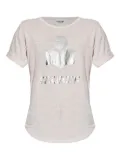 MARANT ÉTOILE logo-print linen top - Pink