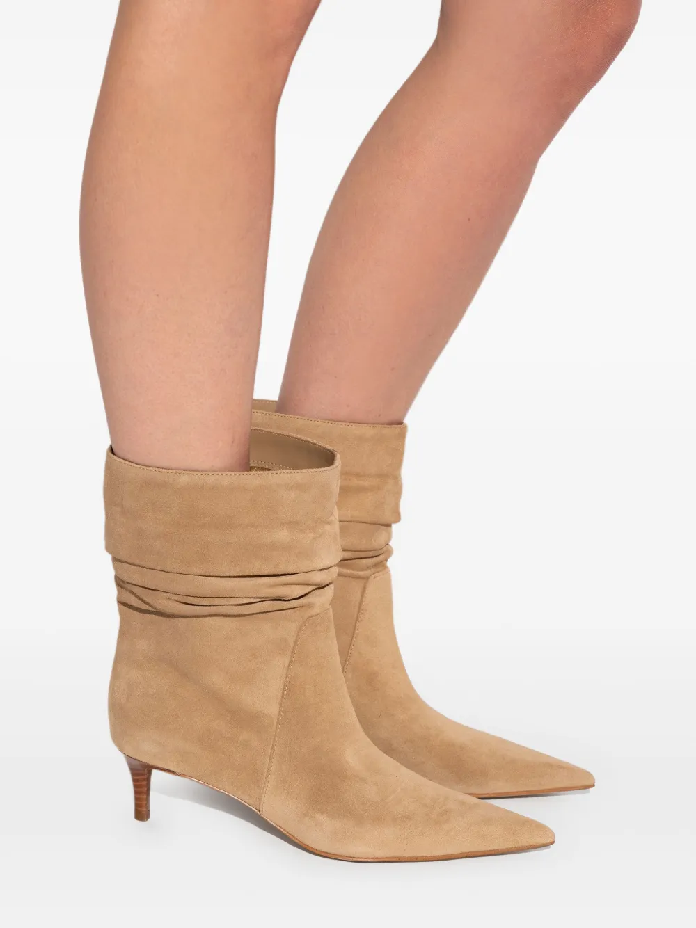 Michael Kors 50mm ruched pointed-toe boots Beige