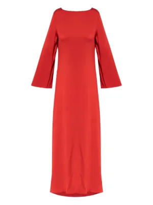 ganni velvet jersey gathered long dress Ganni Velvet Jersey Gathered Long Dress