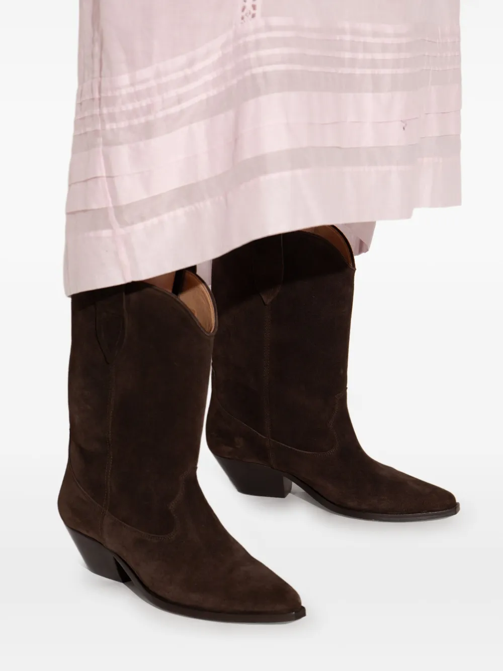 ISABEL MARANT 40mm Duerto pointed-toe suede cowboy boots Brown