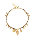 ISABEL MARANT stone-bead charm-detail bracelet - Gold