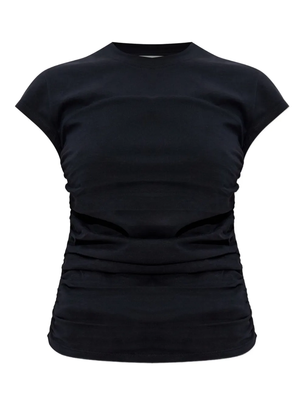 ISABEL MARANT gathered-detail cotton t-shirt Zwart