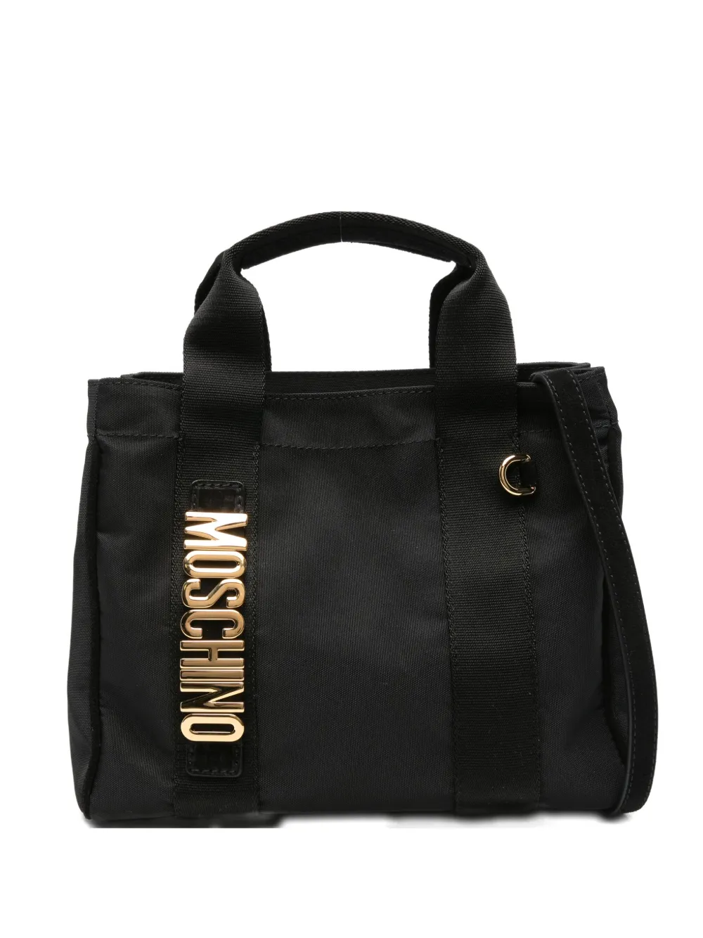 Moschino Logo-plaque Tote Bag In Black