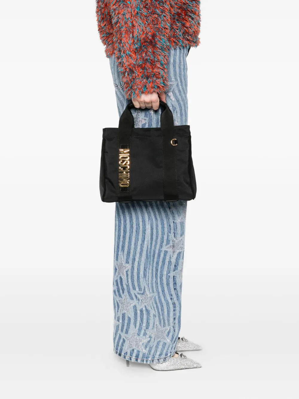 Moschino Heuptas met logoplakkaat - Zwart