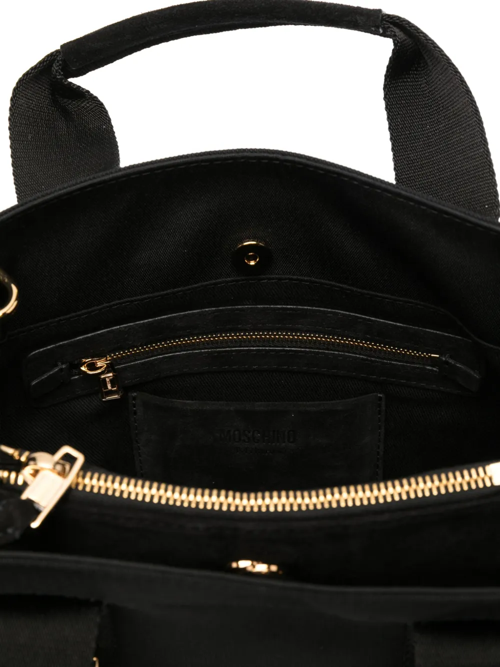 Moschino Logo-plaque Tote Bag In Black