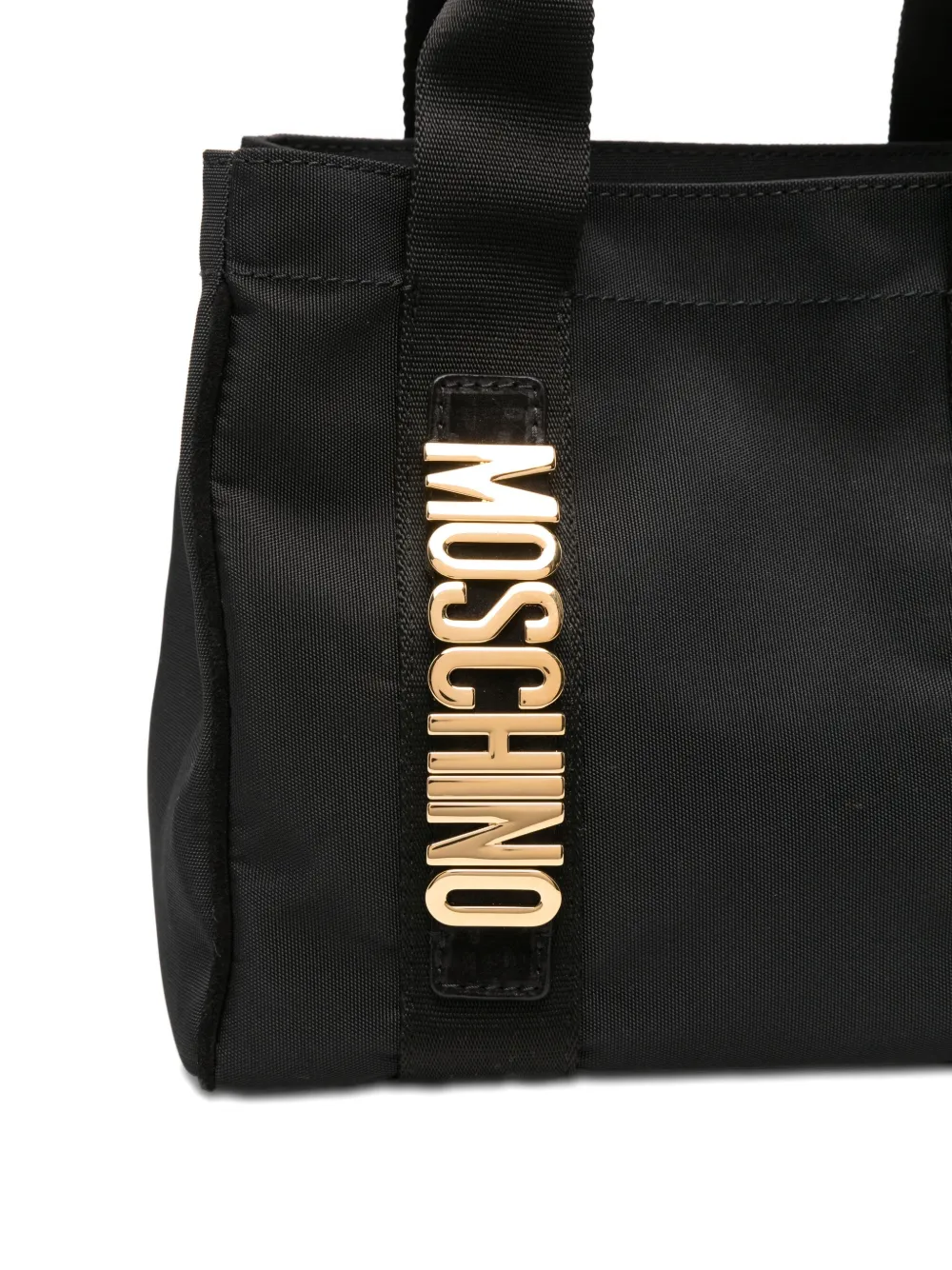 Moschino Logo-plaque Tote Bag In Black
