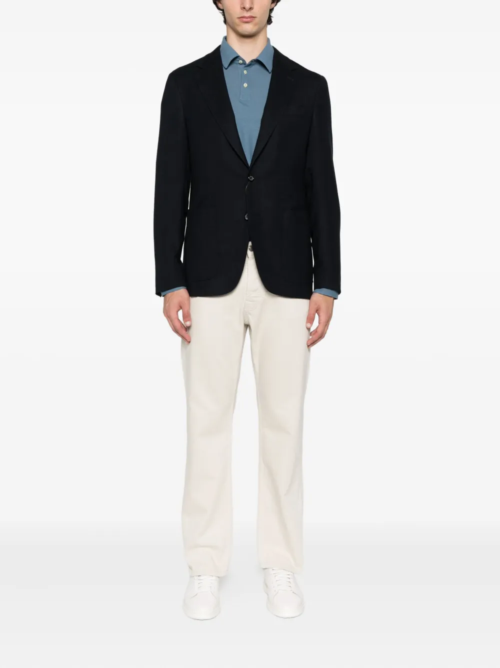 Gran Sasso Poloshirt met lange mouwen - Blauw
