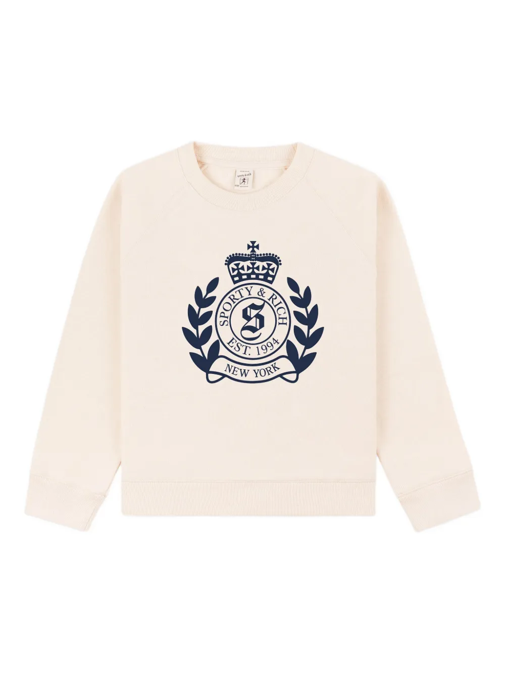 SPORTY & RICH KIDS Sweater met wapenschild Beige