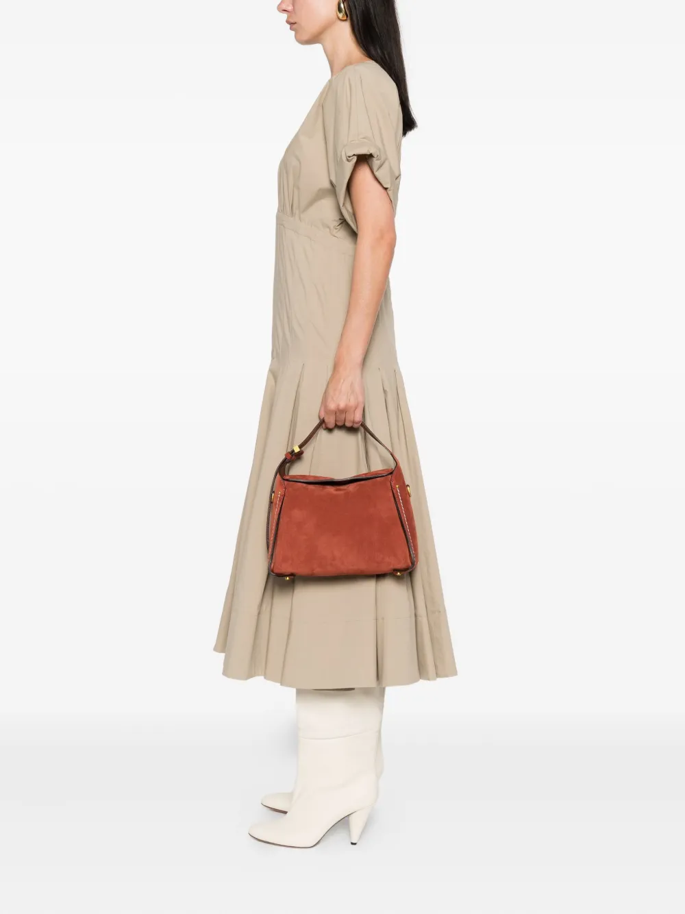 GIANNI CHIARINI Penelope suède schoudertas Rood