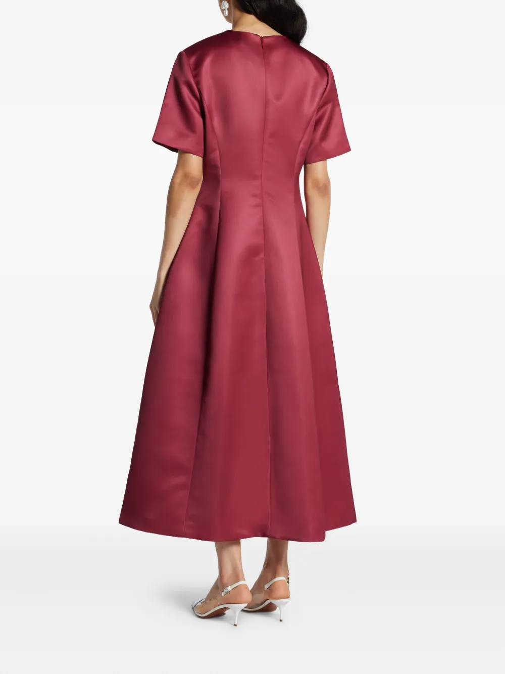 Leo Lin Caroline Floral-print Short-sleeve Dress In Brown