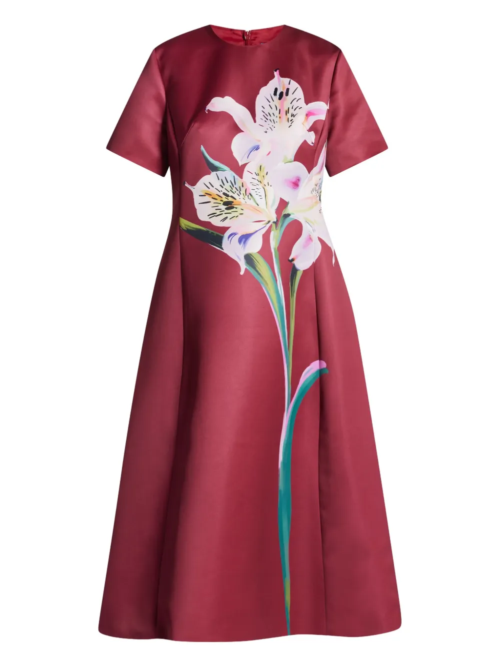 Leo Lin Caroline floral-print short-sleeve dress | Red | Image 1