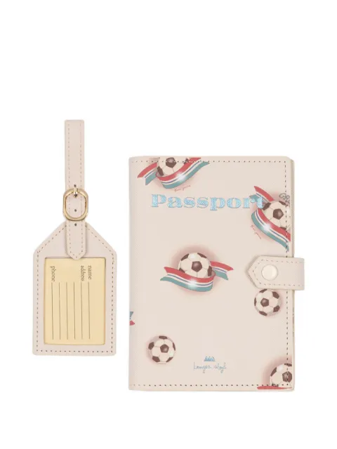 Konges Sløjd football-print passport wallet and luggage tag set
