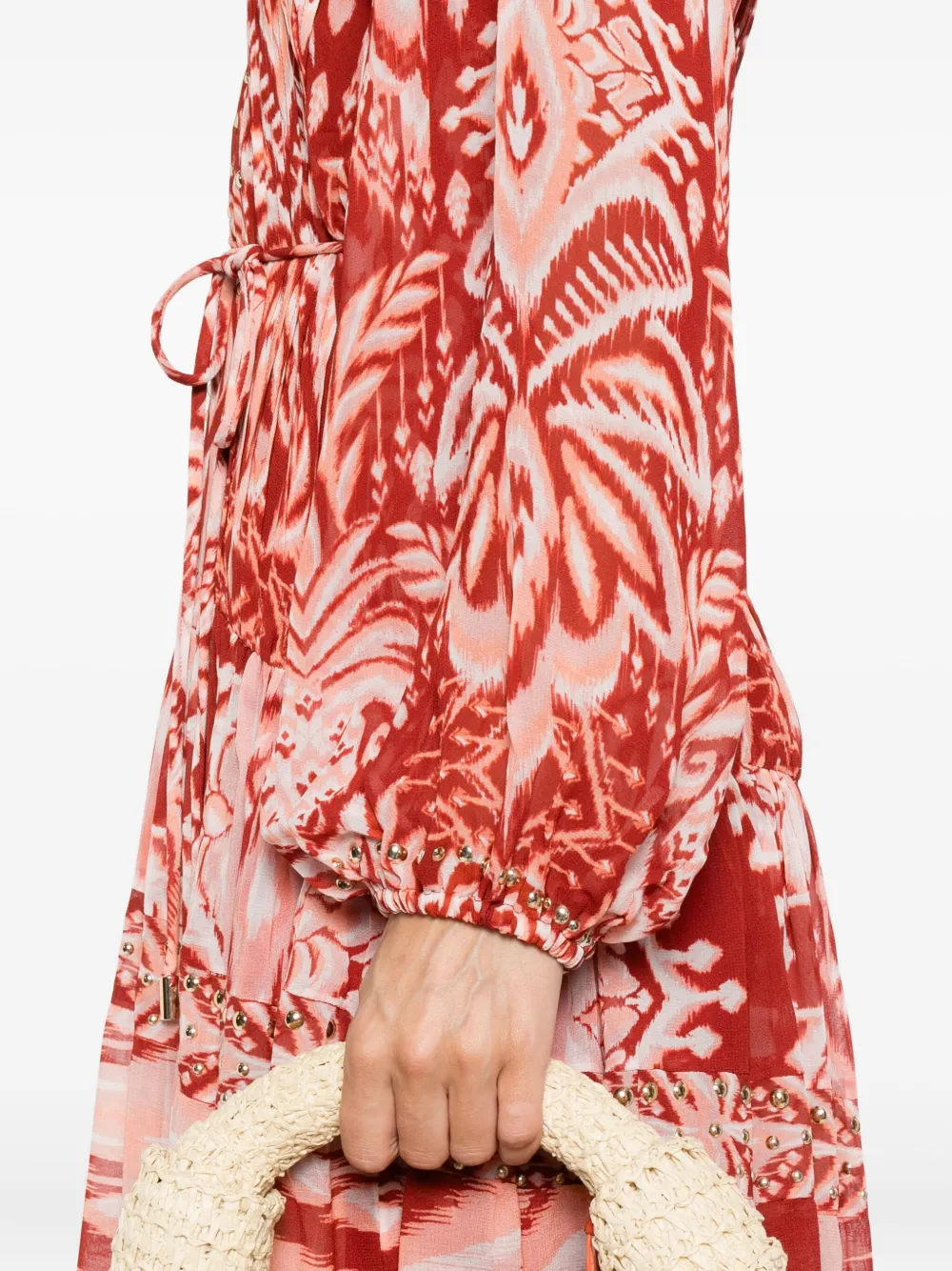 FARM Rio Midi-jurk met tropische print Rood