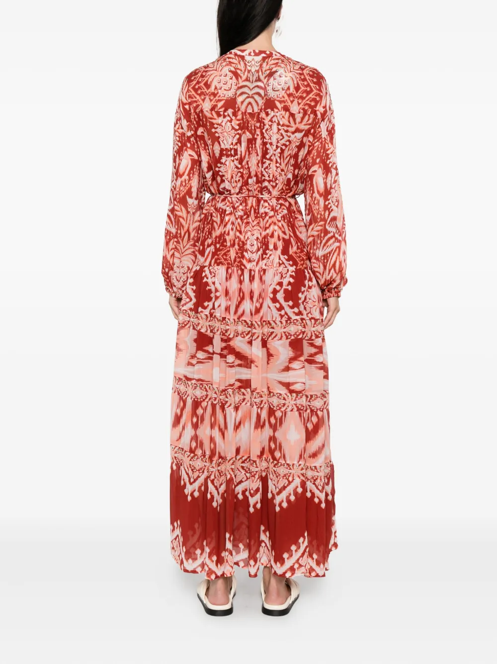 FARM Rio Midi-jurk met tropische print Rood