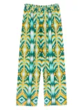 FARM Rio Tropical Tapestry ikat-pattern elastic-waist trousers - Green
