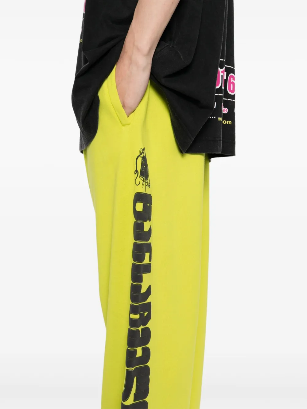 graphic-print cotton trousers