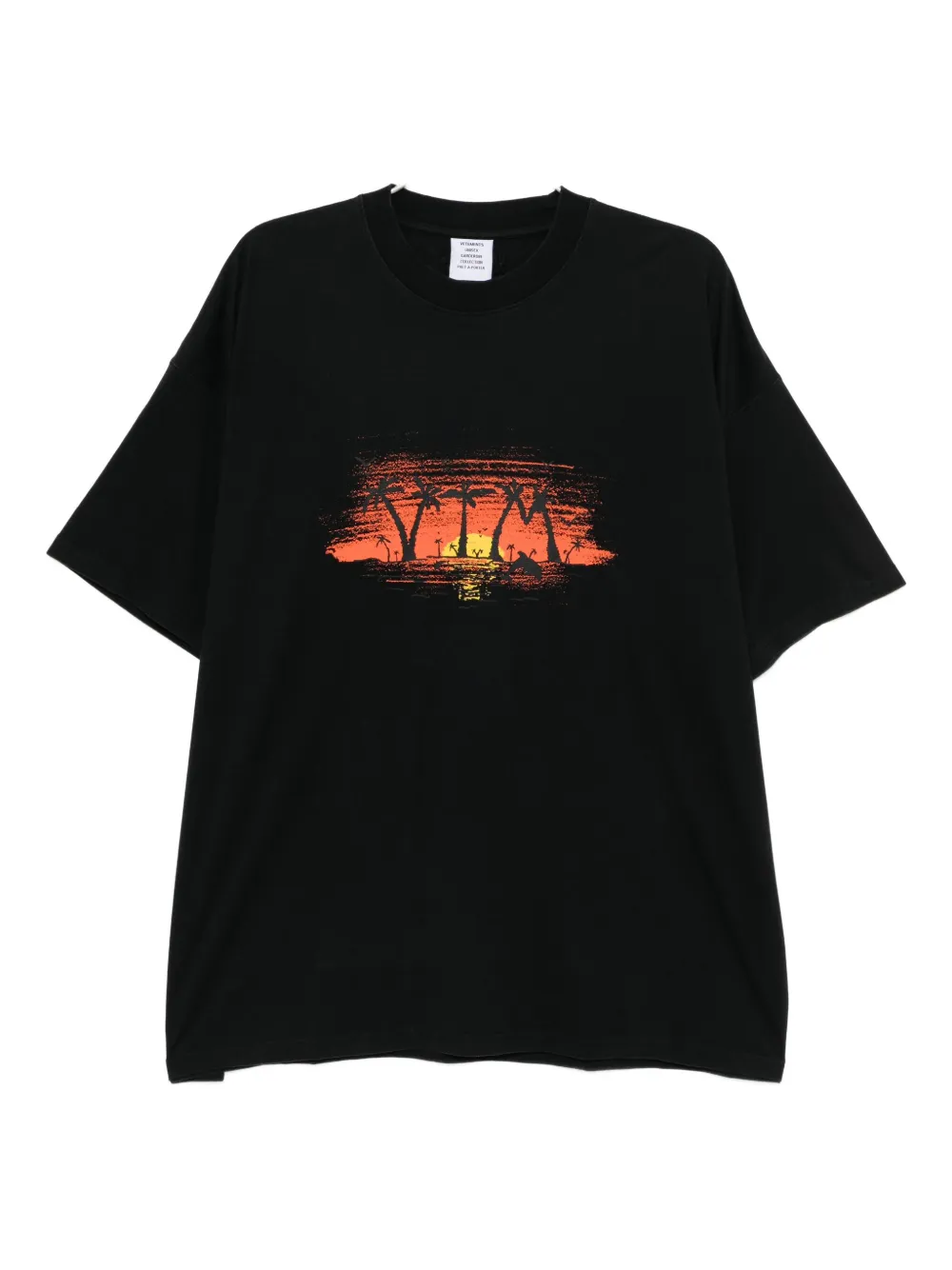 VETEMENTS printed cotton T-shirt Zwart