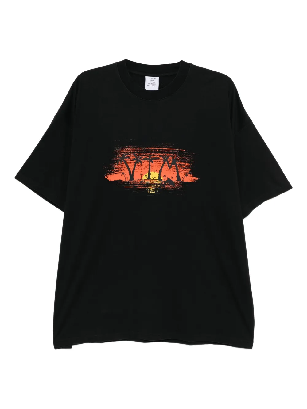 VETEMENTS printed cotton T-shirt Zwart
