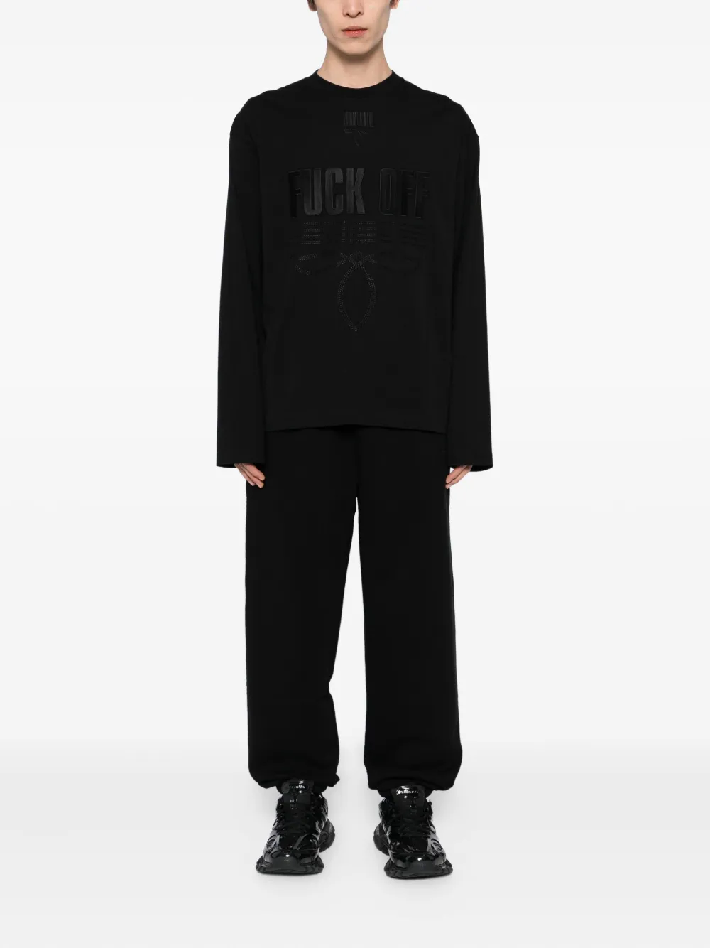 VETEMENTS Broek met geborduurd logo Zwart