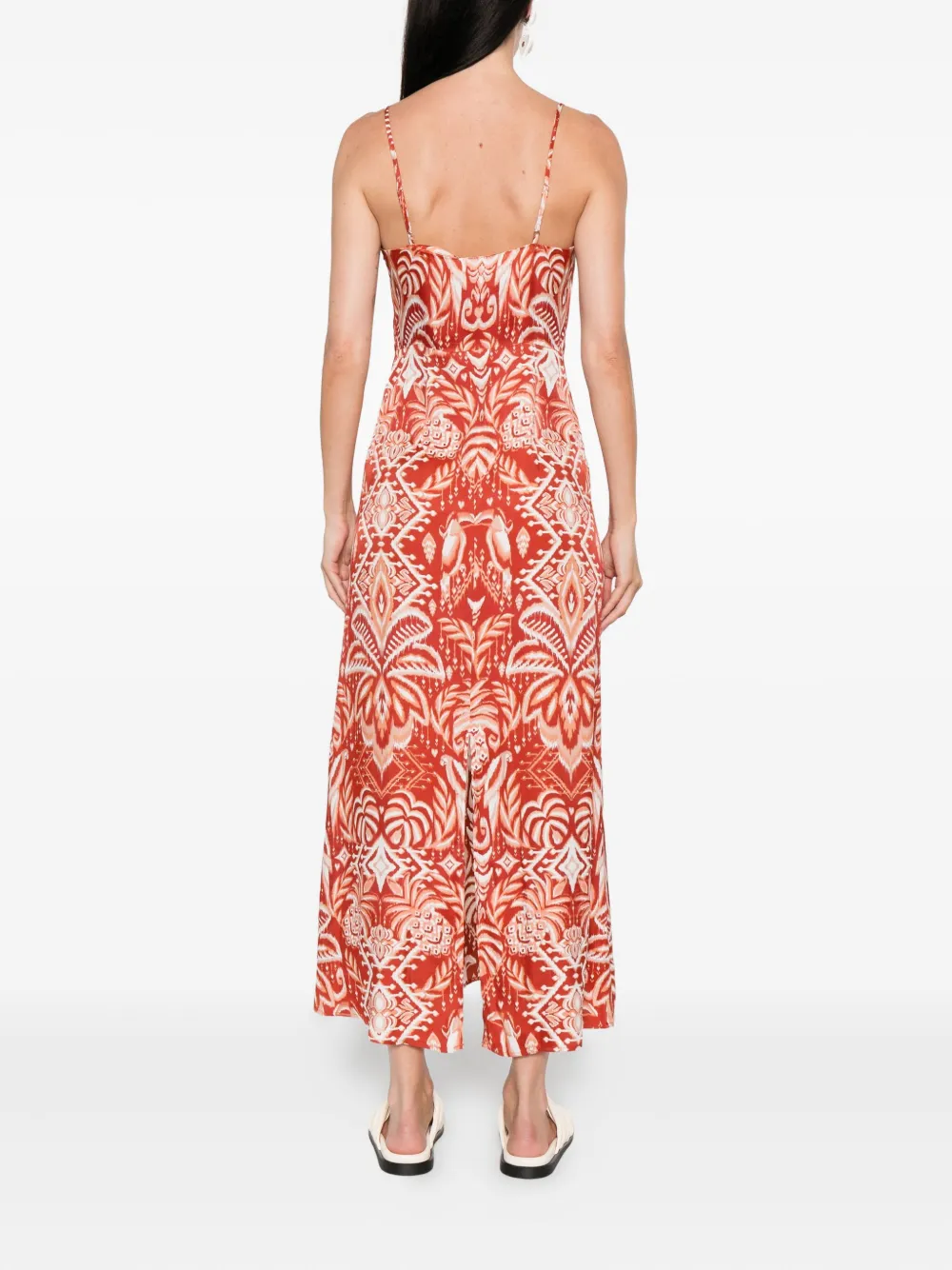 FARM Rio Maxi-jurk met tropisch patroon Rood