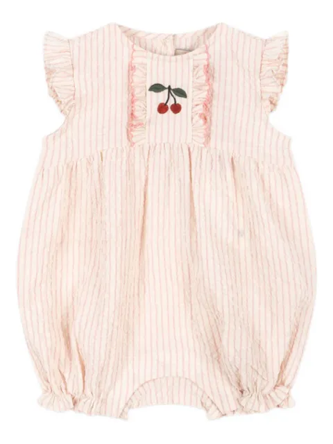 Konges Sløjd cherry-embroidered ruffled shorties